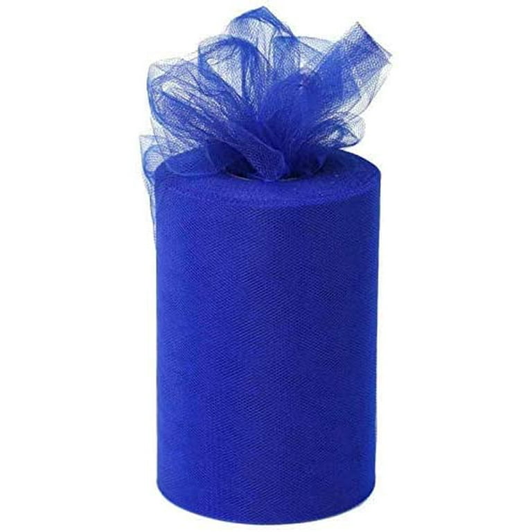 Royal Blue Tulle Wedding Reception Decor - 6 inch x 100 Yards, Fabric Netting Ribbon, Christmas, Wreath, Garland, Gift Wrapping, Bows, Easter, 4th of