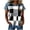 Gray., variant on Women's Plaid Print Faux Denim Top Raglan Sleeve Crew Neck Loose Fitting Casual Blouse, Sizes XXL