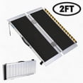 thumbnail image 2 of Foldable Portable Wheelchair Ramp with Non Slip Surface and Reflective Strips, Lightweight Mobility Ladder with Carry Handle for Home Steps Stairs Doorways Curbs, 2 to 10 FT, 2 of 8