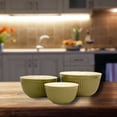 thumbnail image 4 of Omniware Simsbury Mixing Bowls, Set of 3 - Nesting Stoneware Bowls for Baking & Cooking - 30 oz, 75 oz, 112 oz - Dishwasher Safe, Durable Kitchen Essentials for Everyday Use (Olive), 4 of 4