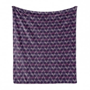 Abstract Soft Flannel Fleece Throw Blanket, Repeating Pattern of Dreamy Motif in Colors, Cozy Plush for Indoor and Outdoor Use, 60" x 80", Purple Fuchsia, by Ambesonne