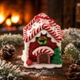 thumbnail image 3 of QISIWOLE Gingerbread House Christmas Ornament with Candy Decor, 2.87 x 2.80 in Plastic Mini House Pendant for Christmas Tree and Holiday Party Decor, 3 of 7