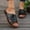 Black, variant on Karight Women's Fashion Casual Summer One-Line Hollow Fish Mouth Wedge Heel Casual Outdoor Sandals