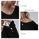 thumbnail image 4 of Jersey de punto fino para mujer, camisa de punto con cuello en V, jersey con cuello en V, camisa de punto con hombros caídos, características de vanguardia, 4 of 5