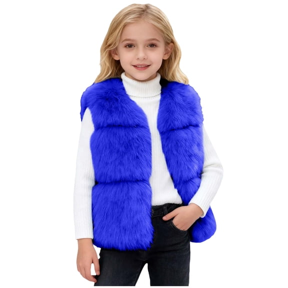 Staki Kids Vest Vest for Toddler Baby Sleeveless Winter Jacket Stand Collar Thick Warm Coat(Blue,18-24 Months)