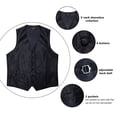 thumbnail image 5 of Chaleco de traje de Cachemira liso negro para hombre con corbata, pajarita, pañuelo, gemelos, chaleco Formal para esmoquin de boda y graduación, 5 of 5