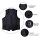 thumbnail image 5 of Chaleco de traje de Cachemira liso negro para hombre con corbata, pajarita, pañuelo, gemelos, chaleco Formal para esmoquin de boda y graduación, 5 of 5