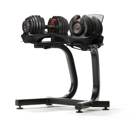 Bowflex SelectTech 552 Adjustable Dumbbells Syncs with Free SelectTech App & Space Saving and Bowflex SelectTech 552 &1090 Dumbbell Stand with Media Rack (Bowflex 552 Best Price)