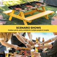 thumbnail image 6 of Spring Mushrooms Table Cloths for 6 Foot Rectangle Tables, Farmhouse Pastoral Botanical Stars Rustic Patio Waterproof Elastic Fitted Tablecloths, Washable Rectangular Table Cover for Camping, 6 of 8