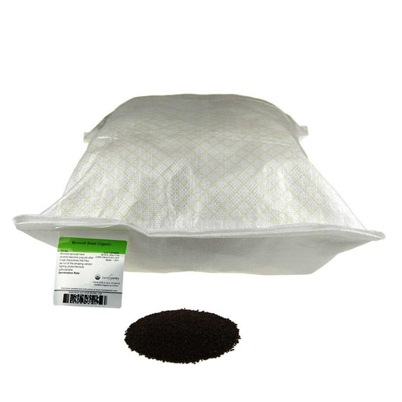 Organic Broccoli Sprouting Seeds - 50 Lbs Bulk - Organic- Edible Seed, Gardening, Hydroponics, Growing Salad Sprout & Food Storage- Brocolli Sprouts Contain Sulforaphane