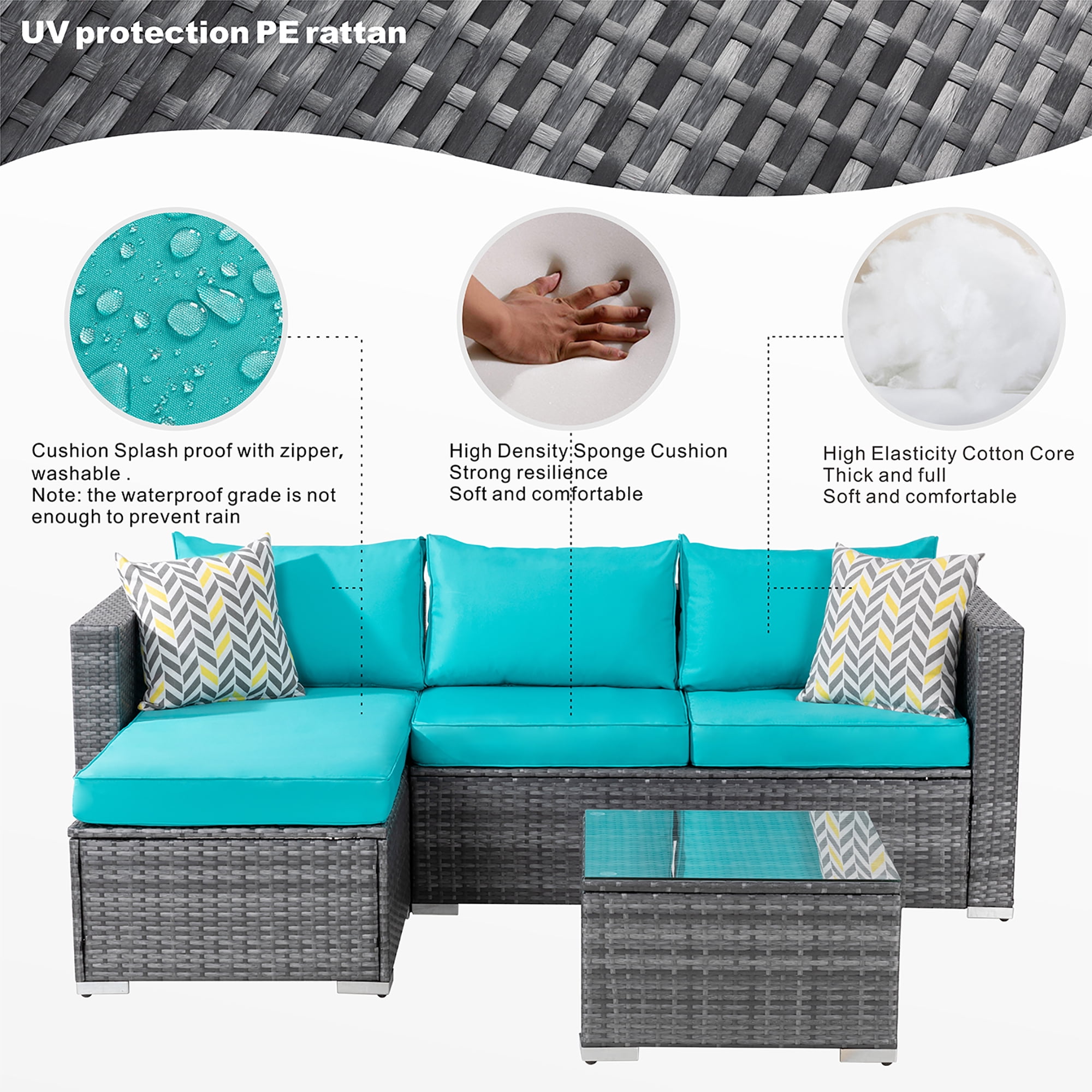 Walsunny 3 piece patio set sales