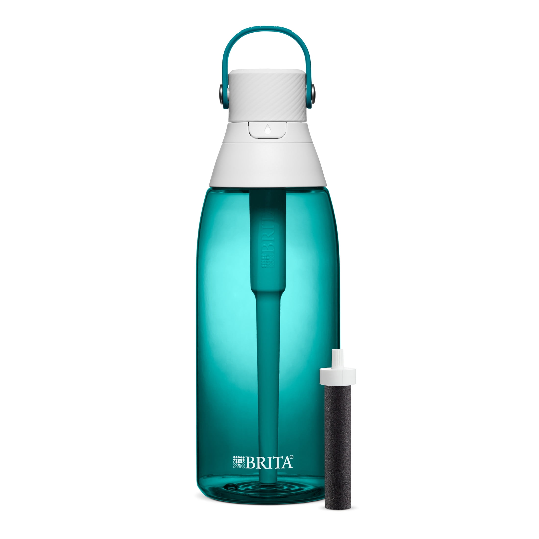 Brita? Water Bottle with Filter, 36 Ounce Premium Filtered Water Bottle, BPA Free, Sea Glass