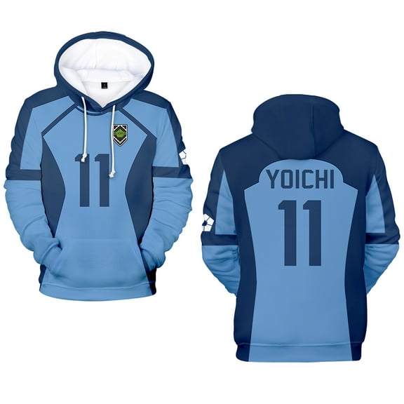 Blue Lock Yoichi Isagi Cosplay Sports Hoodie Unisex Football Uniform Anime Hooded Sweatshirt