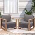 thumbnail image 5 of POCASSY Patio Chair Set of 2, Outdoor Porch Chairs with All Weather Wicker and Thick Cushions for Porch, Garden and Balcony, Gray, 5 of 6