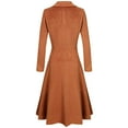 thumbnail image 2 of Womens Winter Lapel Button Long Trench Coat Jacket Ladies Overcoat Outwear, 2 of 3