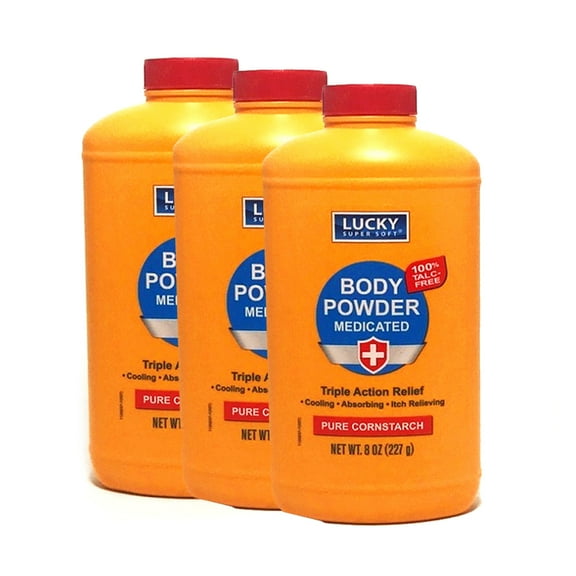 3 Medicated Strength Body Powder Talc-Free Anti-Itch Zinc Oxide Pure Cornstarch
