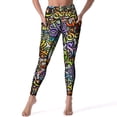 thumbnail image 3 of Word Graffiti Street Art Leggings With Pockets Letter Print Pattern Yoga Pants High Waist Fitness Yoga Legging Sweet Elastic, 3 of 6