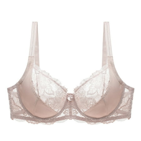 Women s Bras No Underwire Seamless Bra Feature V-Neck Balconette Bra Style W-1700 Khaki XL