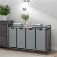 thumbnail image 6 of LEDREM 4-Compartment Laundry Sorter with Shelf, 42.2 Gallon Capacity, Removable Bags & Steel Frame, Slate Gray and Charcoal Gray, 6 of 6