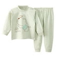 thumbnail image 1 of Ensemble de Pyjamas pour Tout-Petits, Col Ras du Cou à Motif, Doux et Confortable, Ensemble de Pyjamas Mode pour Filles, Pyjamas pour Filles, Taille 12-18 Mois, 1 of 3