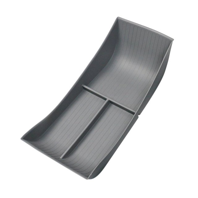 Bandeja organizadora inferior de la consola central del vehículo, caja de almacenamiento de apoyabrazos TPE para accesorios de sellado Fácil Gris Baoblaze Bandeja organizadora