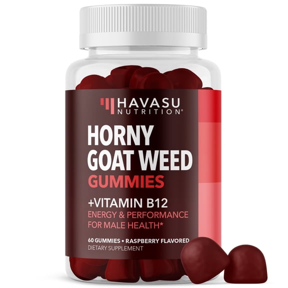 Havasu Nutrition Horny Goat Weed Supplement with Vitamin B12 for Men and Women, 60 Gummies