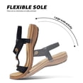 thumbnail image 6 of Littleplum Women's Bohemian Orthopedic Wide Sandals with Arch Support Rhinestone Flat Summer Shoes for Women,Black,Size 6, 6 of 9