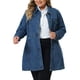 thumbnail image 1 of Chaqueta de mezclilla para mujer Agnes Orinda, talla grande, con botones y mangas largas, 2X, azul, 1 of 6