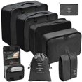 thumbnail image 1 of Juego organizador de viaje de 8 piezas: ¡cubos de embalaje para un viaje eficiente! Bolsa ordenada para zapatos, 1 of 8