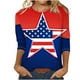 thumbnail image 2 of Fiudx Tops para Mujer Camiseta Estampada a La Moda para Mujer, Blusa de Mangas 3/4, Tops Informales con Cuello Redondo, 2 of 3