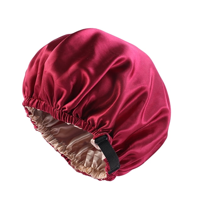 Fashion Women Reversible Adjustable Beading Braid Hat Muslim Ruffle Cancer Wrap Cap Sleep Caps Satin Lined Hair Bonnets