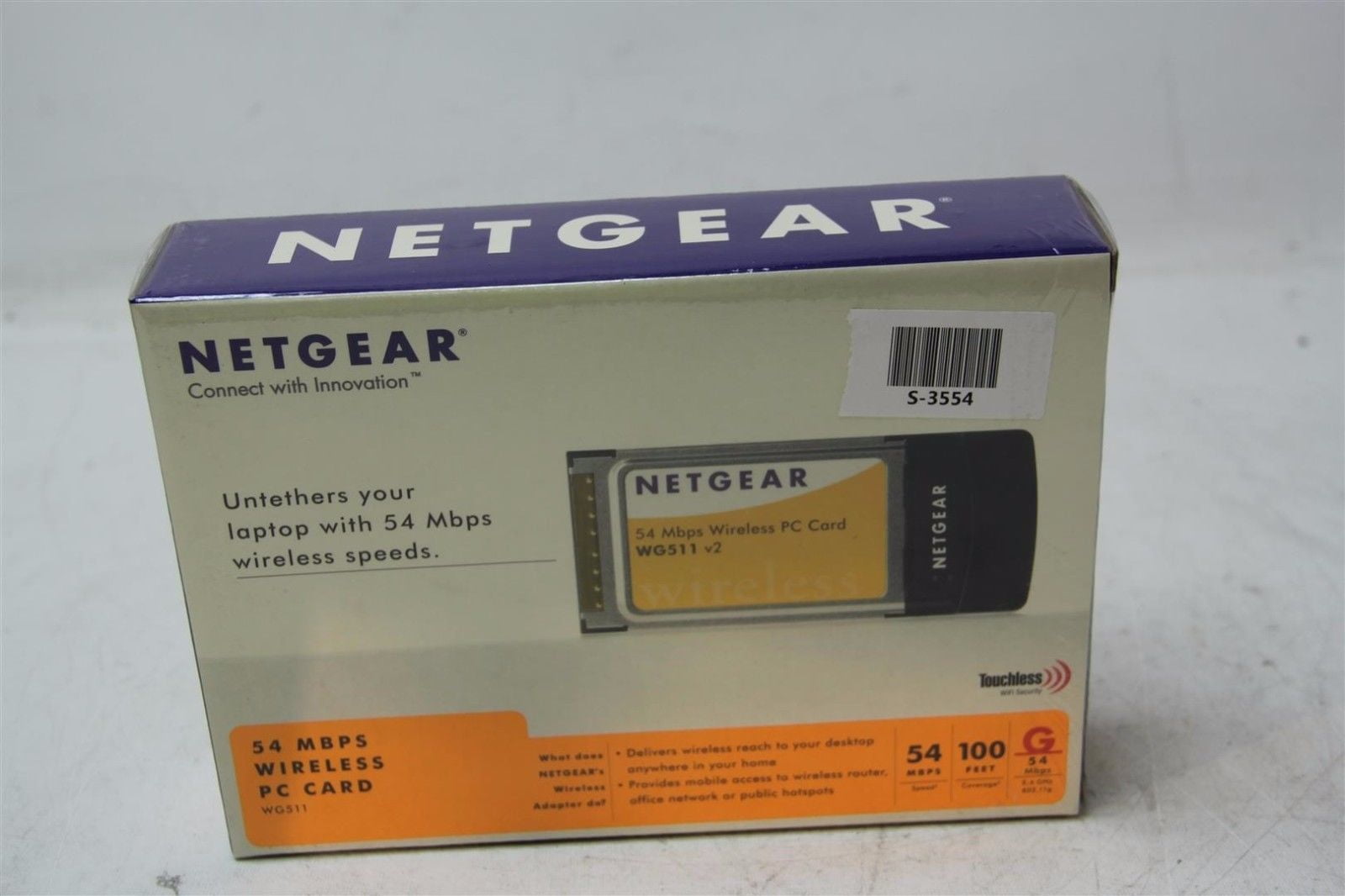 NetGear 54 Mbps Wireless PC Card 2.4 GHz 802.11g WG511 Wifi Internet WG511VCNA 