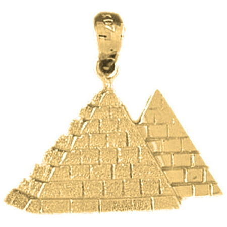 18K Yellow Gold Pyramid Pendant - 22 mm