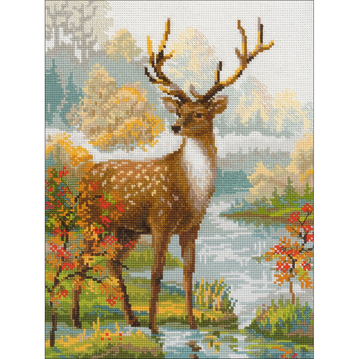 Deer Counted Cross Stitch Kit-11.75"X15.75" 10 Count - Walmart.com