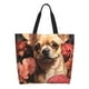 thumbnail image 1 of Disketp Vintage Red Flower Chihuahua Bolsa Tote Estampada para Mujer, Bolso de Hombro y de Mano para Compras y Viajes, 1 of 8