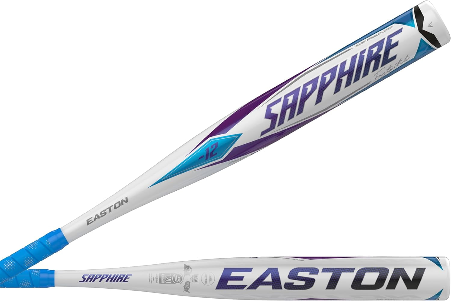 Easton Sapphire Lightweight Alloy Fast Pitch Softball Bat, Multicolor, -12, 1.25 lb