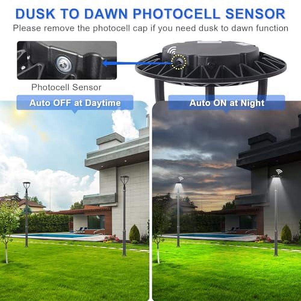 Tunable 80W-100W-120W LED Post Top Light - 3000K-5000K CCT, IP65, For Garden & Pathway (UL/ETL Listed)