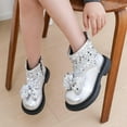 thumbnail image 6 of QQAMB Girls Glitter Ankle Boots with Bows Sequin Booties Side Zipper Boot Lace up Fall Fashion Kids Sparkly Shoes, 6 of 8