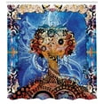 thumbnail image 3 of Ambesonne Trippy Shower Curtain, Indie Sketch Retro Style, 69"Wx84"L, Blue Brown, 3 of 3