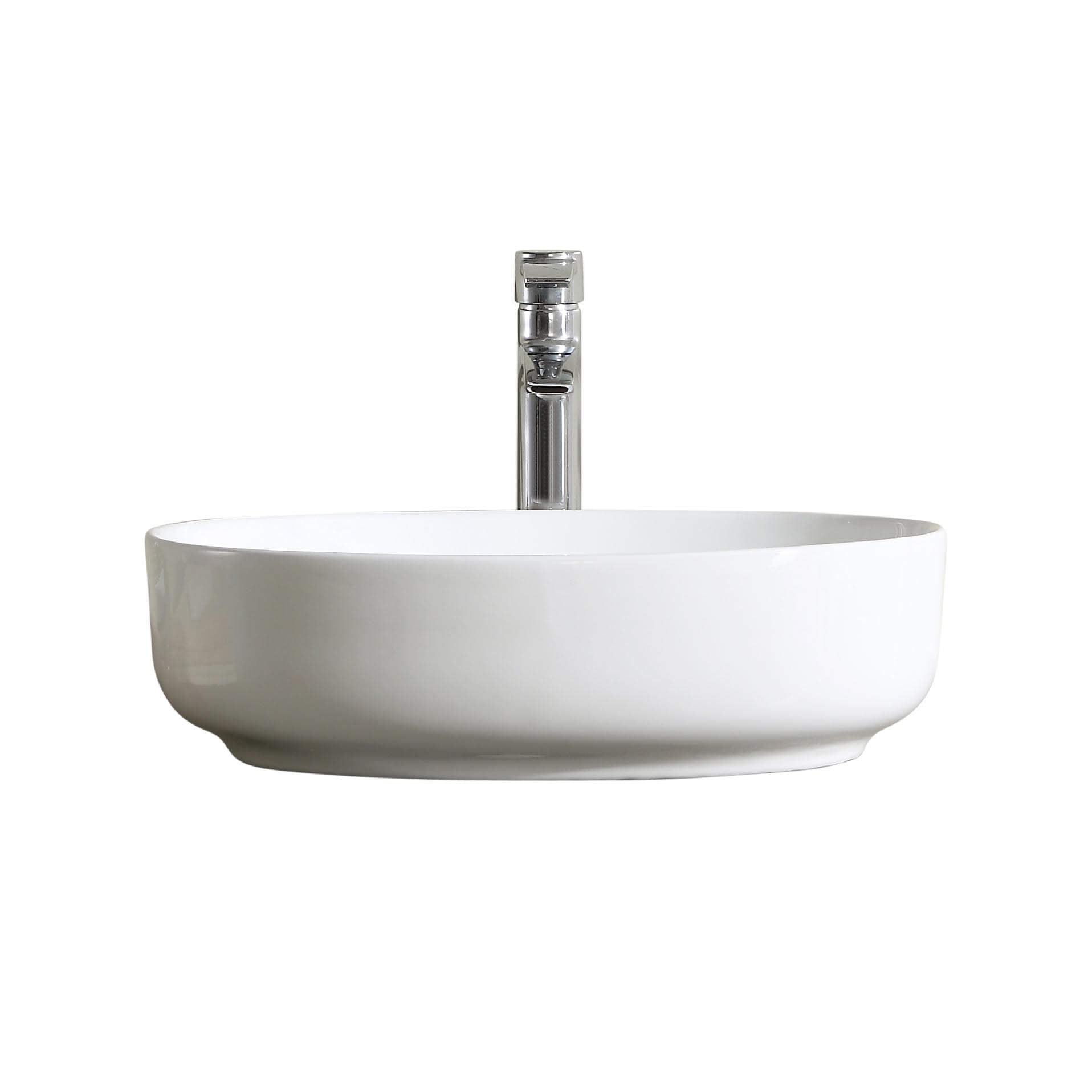 Vitreous China Oval Vessel Bathroom Sink