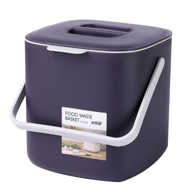 1 cubo de basura de plástico para cocina, contenedor de basura clasificado húmedo y seco, contenedor de basura portátil