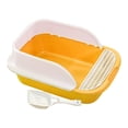 thumbnail image 1 of Cajas de arena para gatos con pala para gatos de interior, fáciles de limpiar, con la parte superior abierta para gatitos. Amarillo Grande, 1 of 9