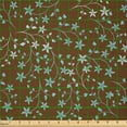 thumbnail image 2 of Ambesonne Floral Fabric by the Yard Microfiber, Minimalist Repeating Blossom, 3 Yards, Dark Rosewood and Pale Teal, 2 of 2