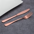 thumbnail image 4 of Rose Gold Silverware Set, 40 Piece Stainless Steel Copper Flatware Set Cutlery Sets, Service for 8 (Shiny Rose Gold), 4 of 7