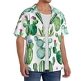thumbnail image 4 of Gaeub Cactus Plants1 Men's Lapel Short Sleeve Shirt, Relaxed Fit Shirt, Soft and Breathable for Outdoors Party Travel - 4X-Large, 4 of 7