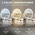 thumbnail image 2 of 8 Inch Rechargeable Lighted Makeup Vanity Mirror Wall Mounted, 1X/10X Magnifying Mirror with Light for Bathroom 3000mAh USB Charging, Black Wall Mounted Mirror Swing Arm with 3 Light for Makeup, 2 of 9