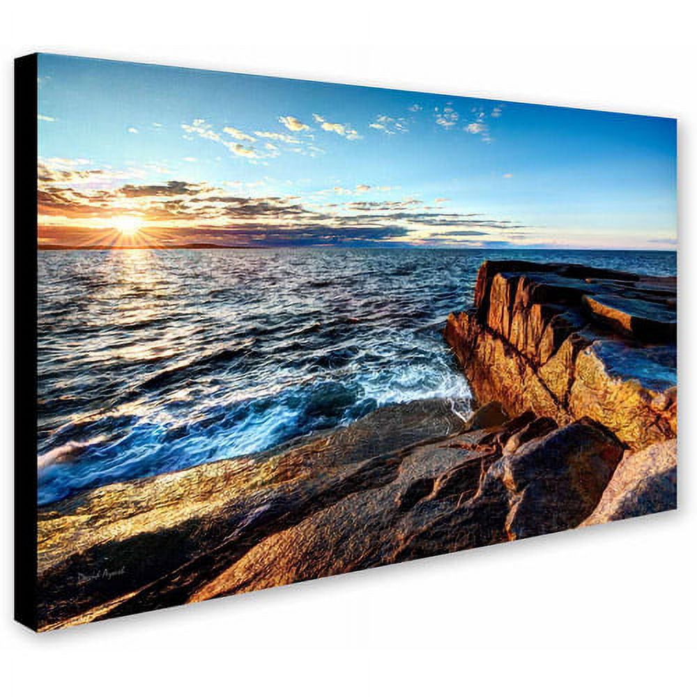 Trademark Fine Art "Sunrise Over the Atlantic in Maine" Canvas Art by David Ayash