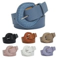 thumbnail image 2 of Women Belt Solid Color Small Holes Adjustable Wide Band Ethnic Style Waist Decoration Faux Leather Snake Texture Women Waist Strap Clothes Accessory, 2 of 7