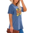 thumbnail image 3 of Anbech MAMA Sunflower Plus Size T-Shirts for Women Graphic Sunflower with Butterflies Print Oversize Short Sleeves T-Shirt with Round Neck, 3 of 9