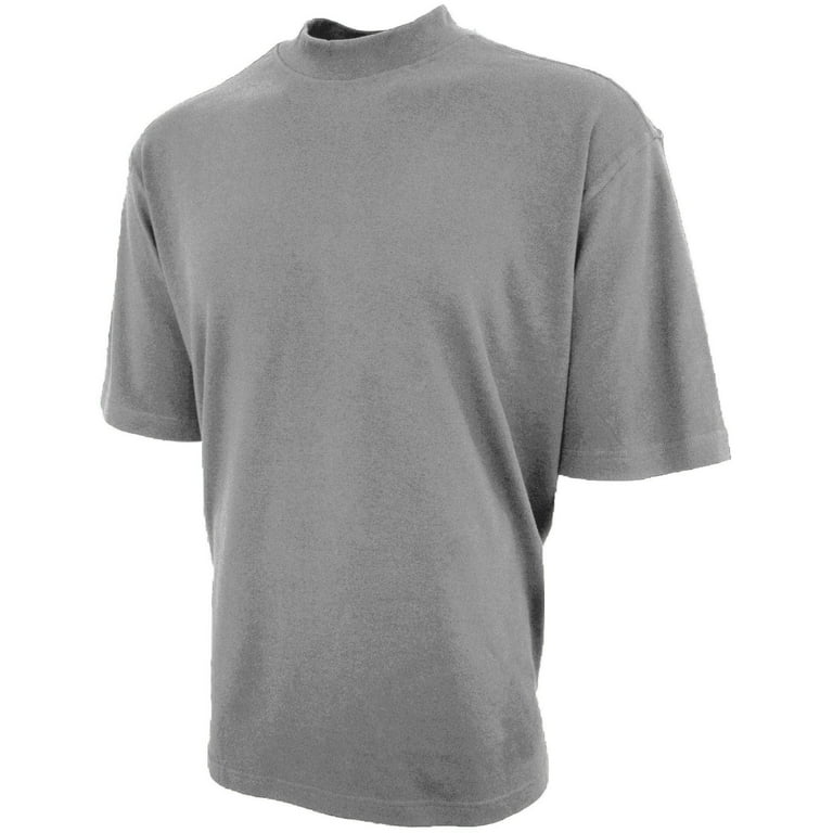 Good Life 100% Cotton Mens Heavyweight Short Sleeve Mock Turtleneck Shirt
